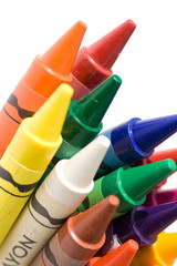Close up shot of colorful crayons