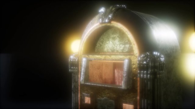 retro jukebox in the dark
