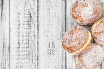 Berliner Doughnuts (selective focus; detailed close-up shot)