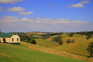 mountain and farm landscape