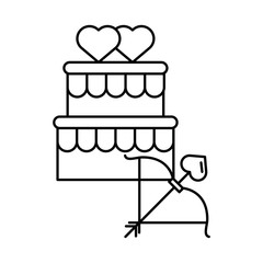 happy valentines day sweet cake with heart