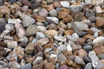Close up of multicolored rocks.