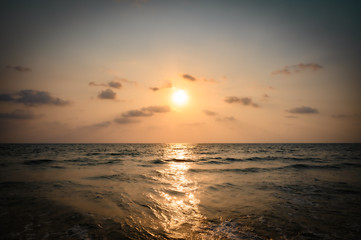 Beautiful sunset above sea.