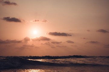 Beautiful sunset above sea.