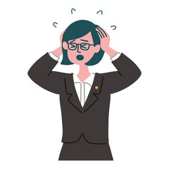 スーツ  女性　士業　パニック
