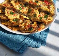 한국의 음식 계란 버섯전