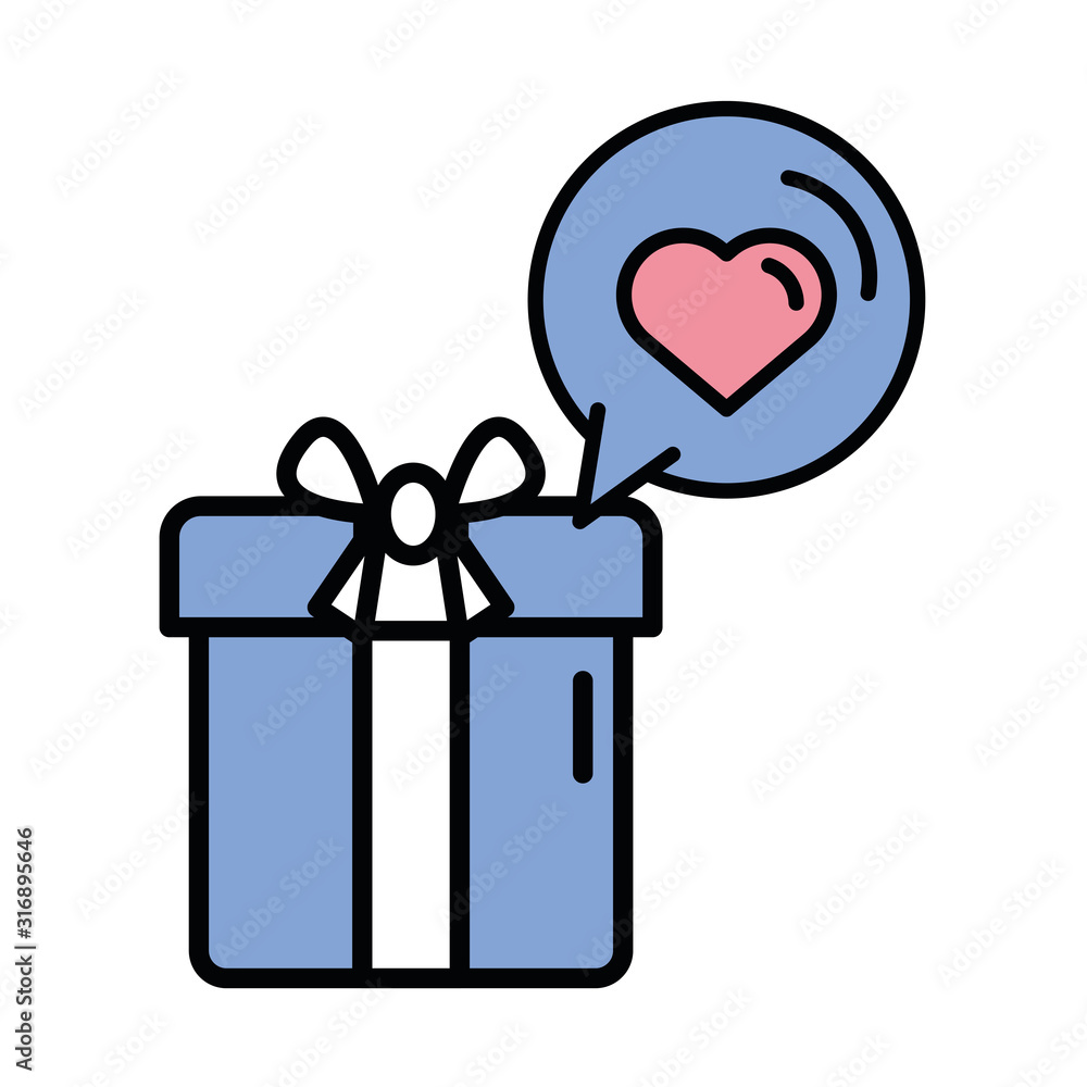 Poster gift box present isolated icon