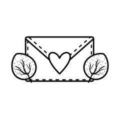 happy valentines day envelope with heart