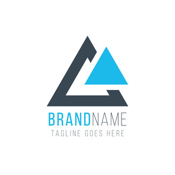 Modern and Simple Two Triangle logo template. Business identity tech element. Stock Vector illustration isolated on green background.