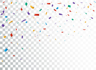 Colorful confetti celebration banner design 