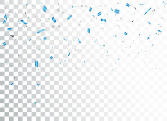 Falling blue confetti celebration design 