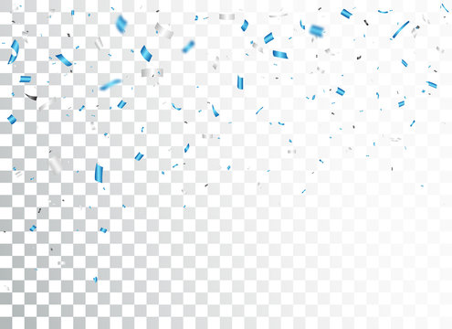 Falling Blue Confetti Celebration Design 