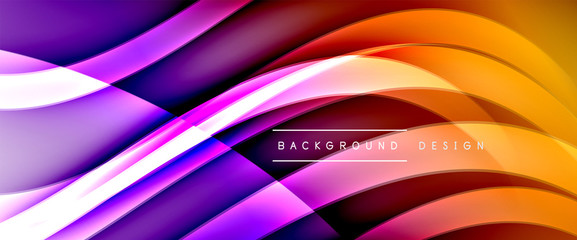 Dynamic trendy fluid color gradient abstract background with flowing wave lines. Vector Illustration