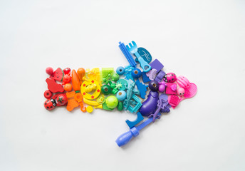 Children's toys rainbow.Letters and symbols