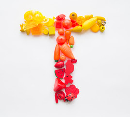 Children's toys rainbow.Letters and symbols