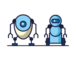 couple of robots technology icons