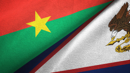 Burkina Faso and American Samoa two flags textile cloth, fabric texture
