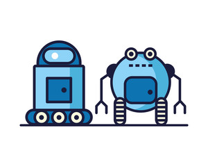 couple of robots technology icons