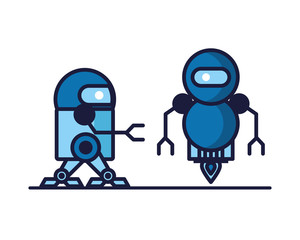 couple of robots technology icons