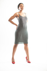 Young African-American Woman in sheer dress