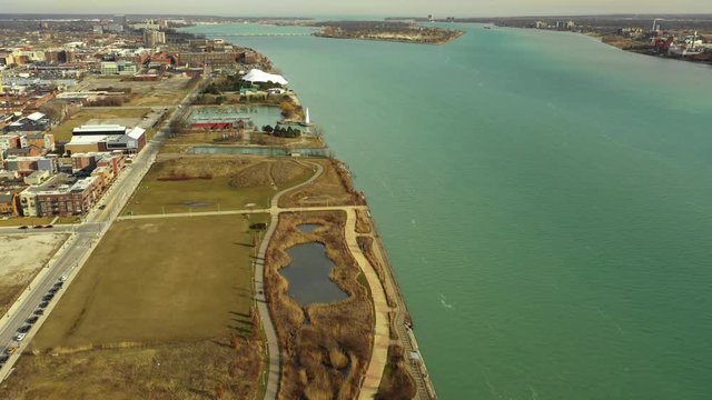 William G Milliken State Park and Harbor Detroit MI aerials