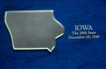 Silver Map of Iowa