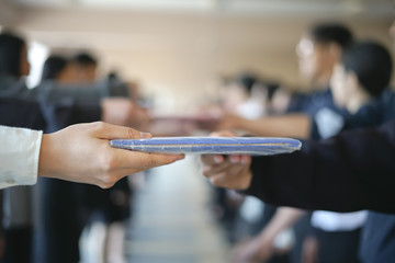 Thai student practicing commencement ceremony