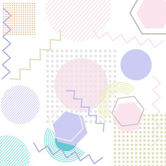 Memphis style banner templates collection. 80-90s trendy fashion background with geometric shapes. Vector illustration. Poster, invitation, greeting card, cover design