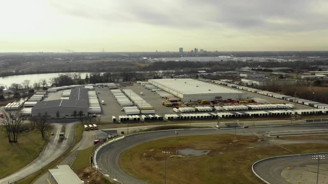 Excel warehouse Toledo Ohio USA aerial drone video