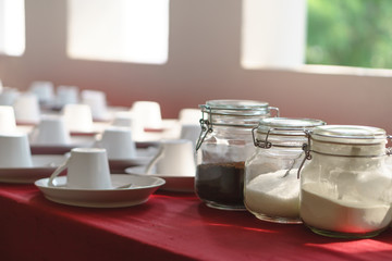 Instant coffee in glass jar