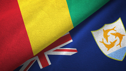 Guinea and Anguilla two flags textile cloth, fabric texture