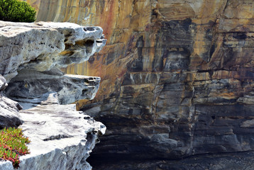 Fototapeta na wymiar Rocks formation at the gap, Watsons bay, Sydney