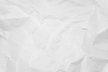White crumpled paper texture background.	
