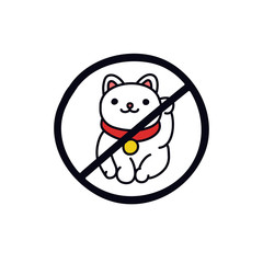 maneki neko doodle icon, vector illustration