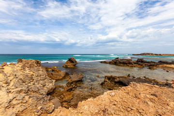 Fototapeta na wymiar Rocky ocean coast in South Australia