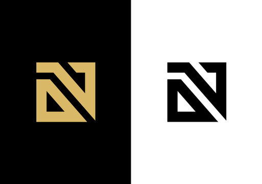 Initial letter ON  NO VO OV logo icon design, square shape typohraphy - Vector