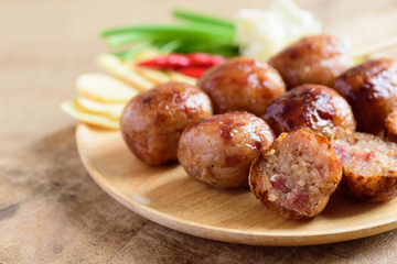 Thai sausage or Isan sausage (grilled fermented rice with pork)