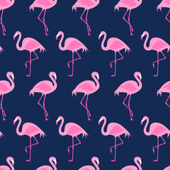 Vector seamless pattern with flamingos