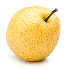 Ripe Honey pear isolated on white with clipping path. (Pyrus pyrifolia)