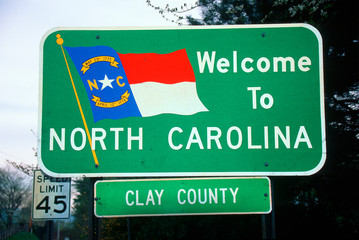 Fototapeta premium Welcome to North Carolina Sign