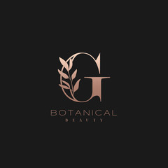 Letter G Botanical Elegant Minimalist Signature Logo