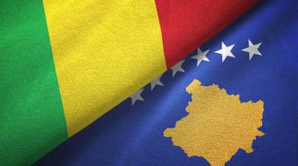 Mali and Kosovo two flags textile cloth, fabric texture