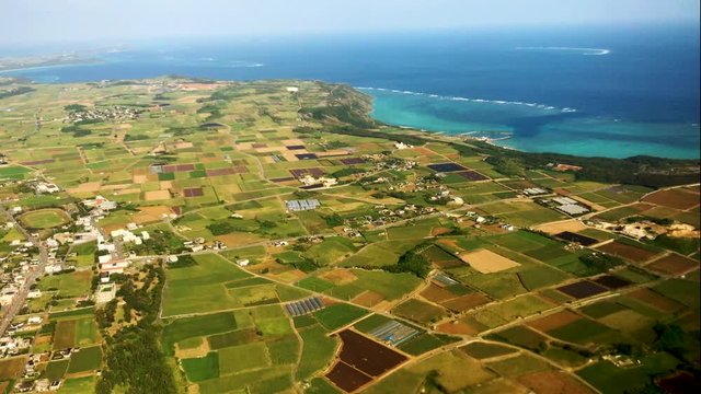 沖縄県宮古島の飛行機からの空撮-Aerial view from airplane in Miyakojima, Okinawa
