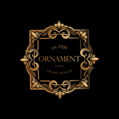 Golden Frame Luxury with Decorative Ornament
