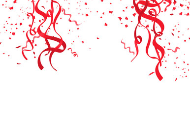 Confetti, ribbons falling, Celebration background, decoration seasonal holiday vector