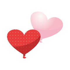 Obraz na płótnie Canvas happy valentines day hearts balloons helium