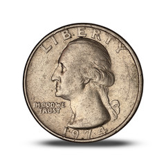american quarter dollar coin from 1974