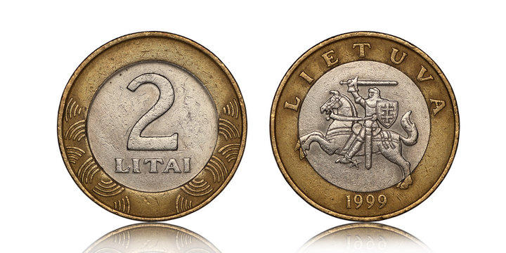 Lithuanian two litai coin of 1999