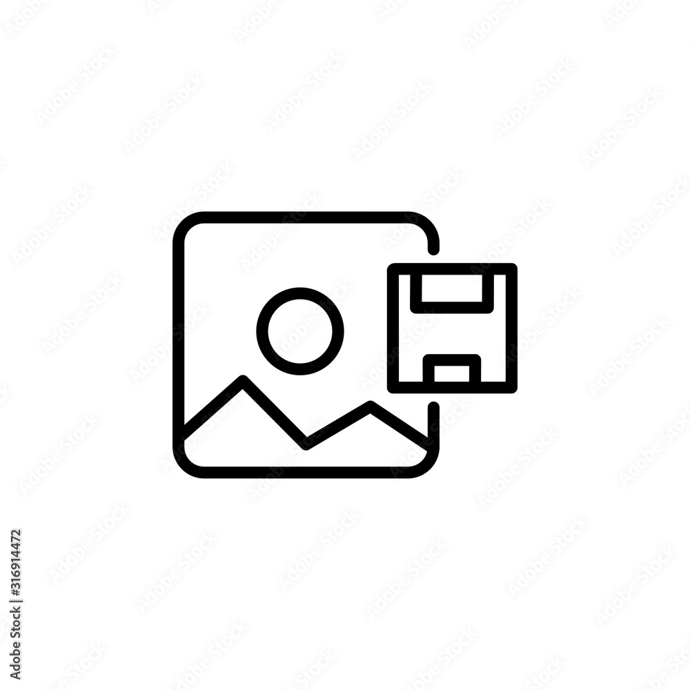 Poster save as image icon design line style. perfect for application, web, logo and presentation template