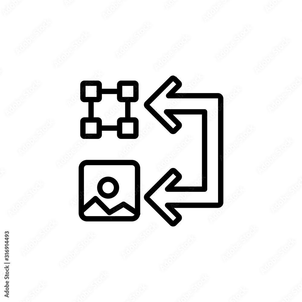 Poster convert vector to image icon design line style. perfect for application, web, logo and presentation 